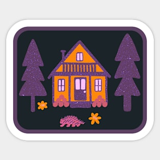 Cosy Cabin (Thistle & Midnight) Sticker